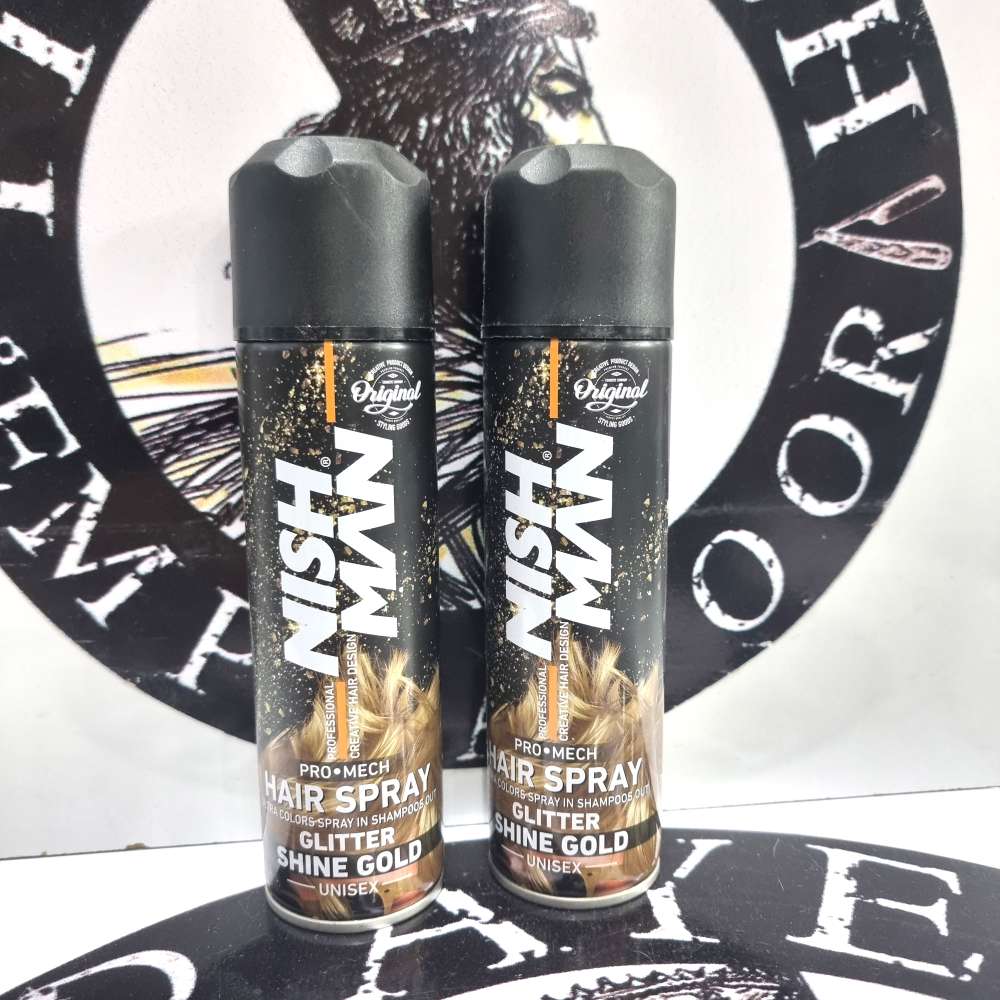 رنگ نیشمن هایر اسپری  شاین دار hair spray golld