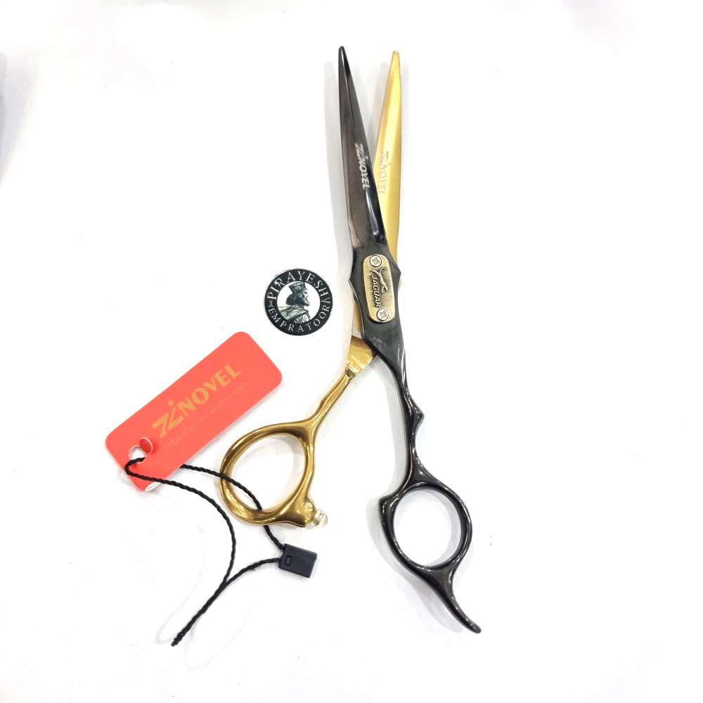 قیچی راست دست کات مشکی طلایی کد Zi-065C زینوول Zinovel