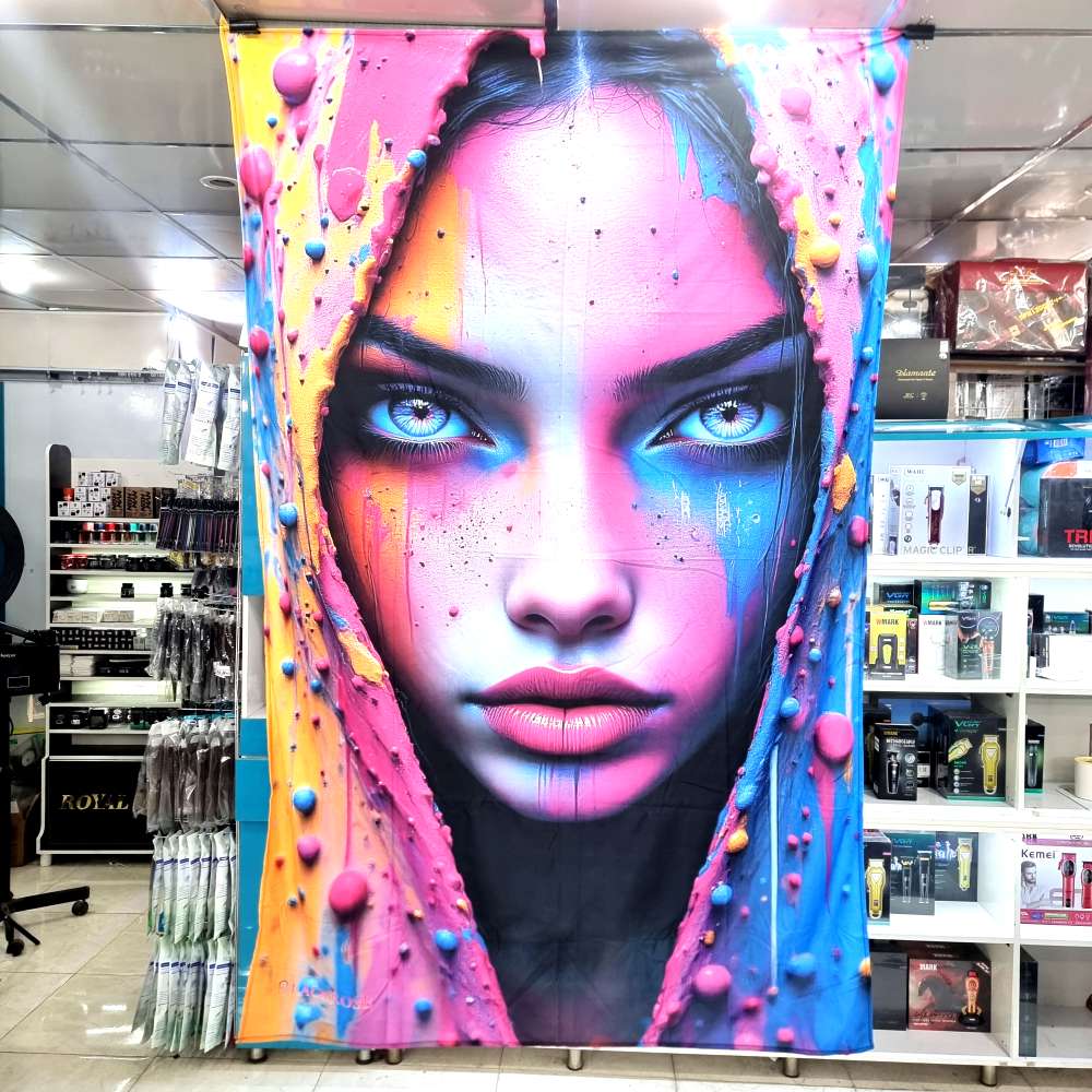 بک دارپ مخملی دختر آبرنگی 125*195سانت